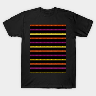 Stripe - Black, Pink, Orange and Yellow T-Shirt